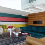Apartment living room with modern interior design, luxurious decoration.