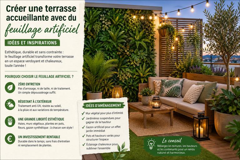 terrasse feuillage artificiel