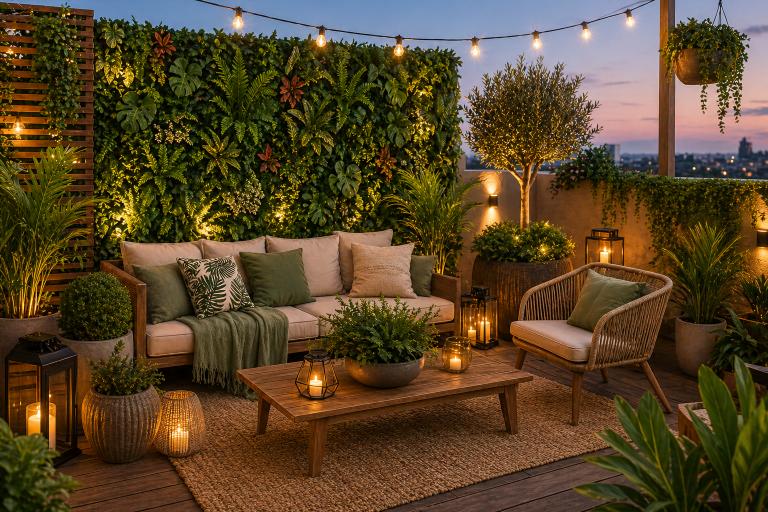 terrasse plante artificielle